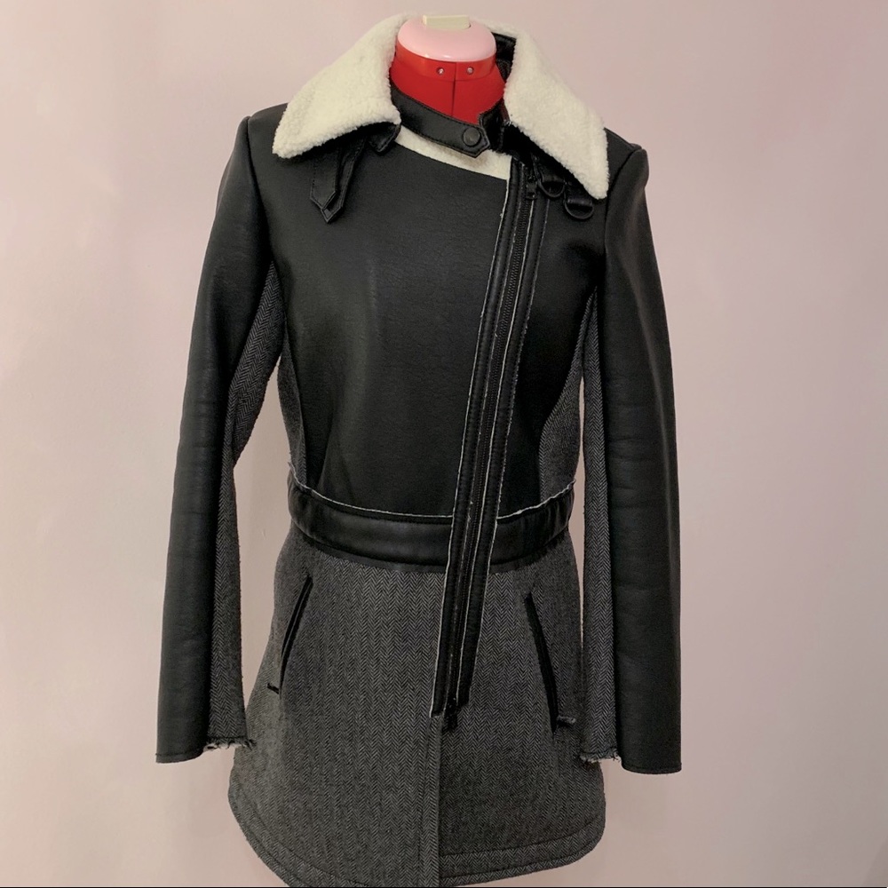 A/X Leather/Fur Stylish Trench